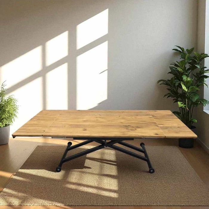 Hanah Home Mesa de Comedor Extensible Pino y Negro